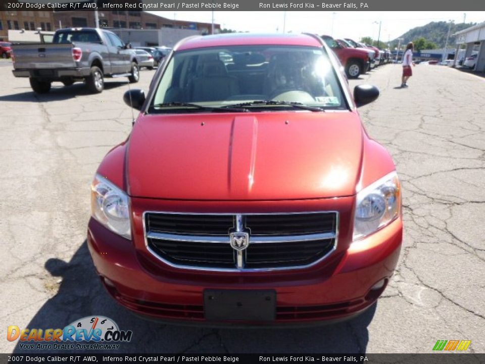 2007 Dodge Caliber R/T AWD Inferno Red Crystal Pearl / Pastel Pebble Beige Photo #3