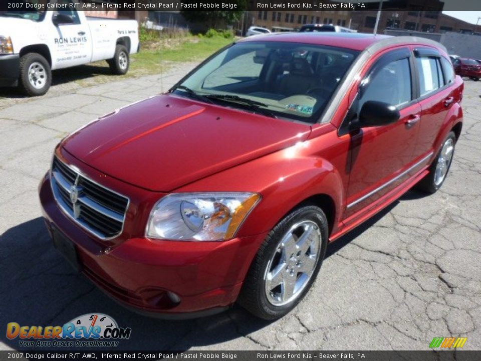 2007 Dodge Caliber R/T AWD Inferno Red Crystal Pearl / Pastel Pebble Beige Photo #4