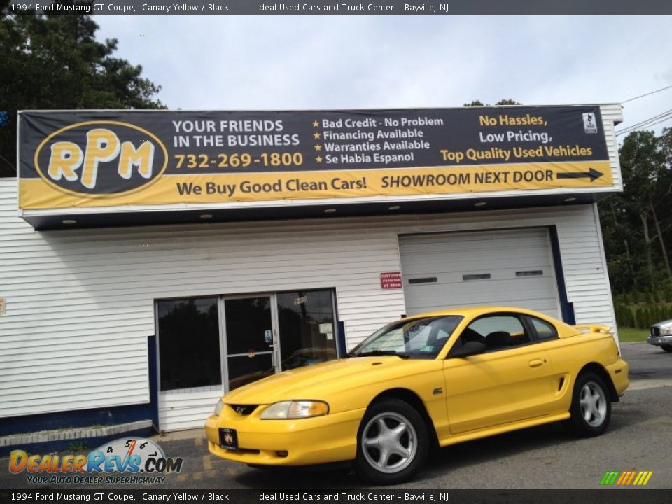 1994 Ford Mustang GT Coupe Canary Yellow / Black Photo #1
