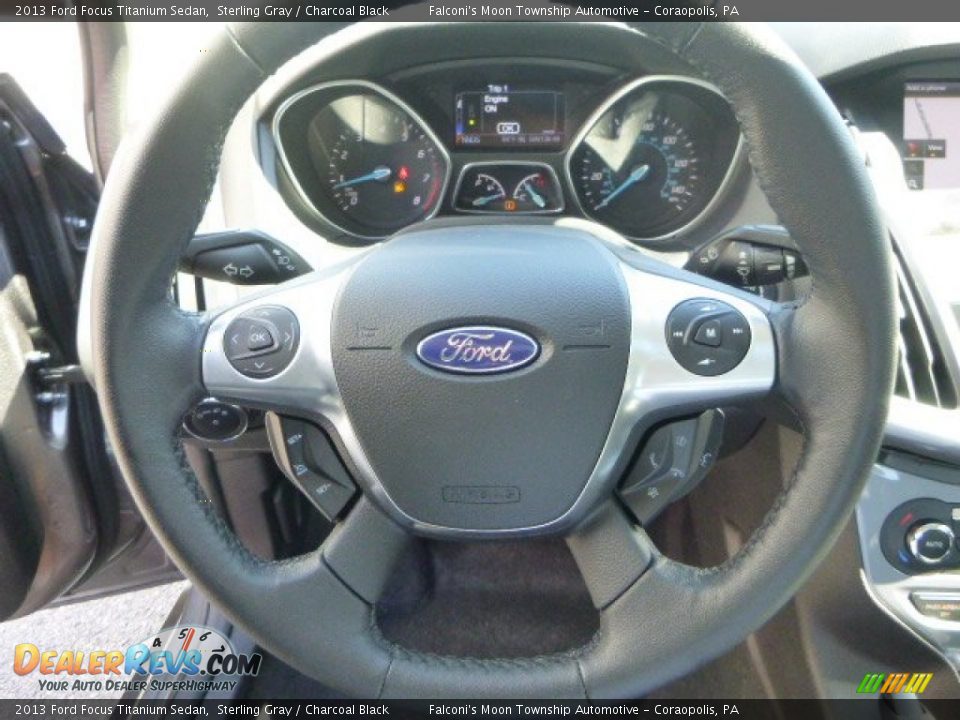 2013 Ford Focus Titanium Sedan Sterling Gray / Charcoal Black Photo #20