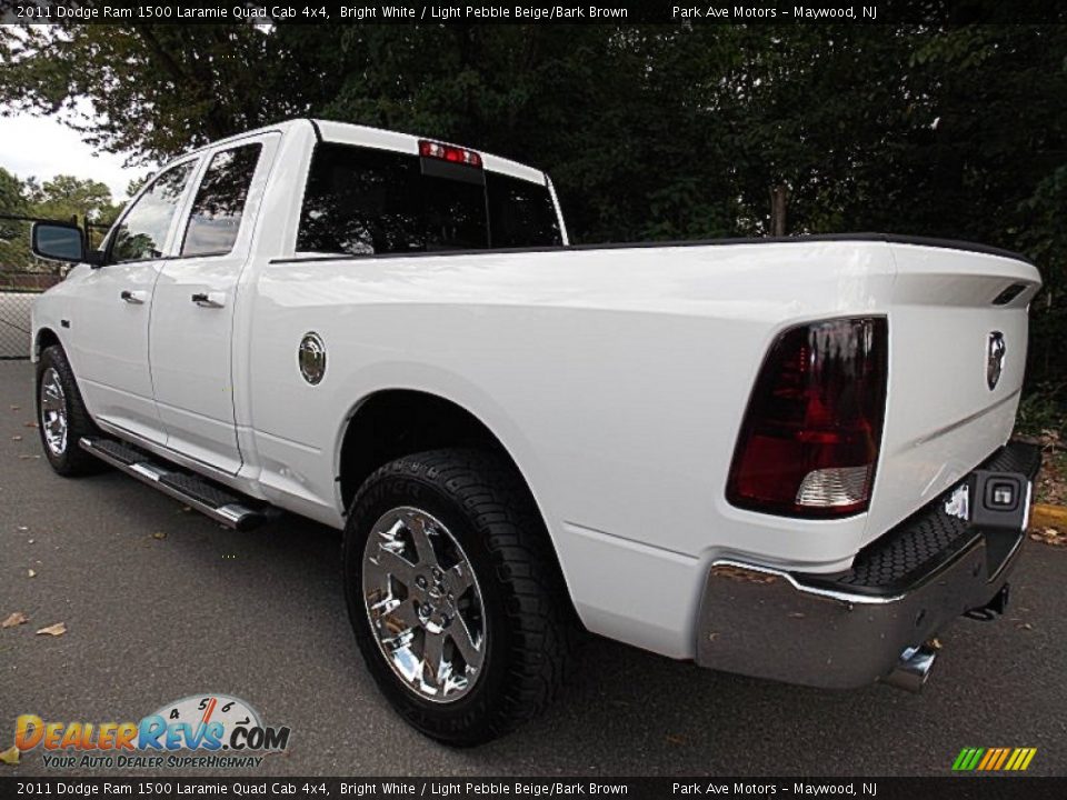 2011 Dodge Ram 1500 Laramie Quad Cab 4x4 Bright White / Light Pebble Beige/Bark Brown Photo #3