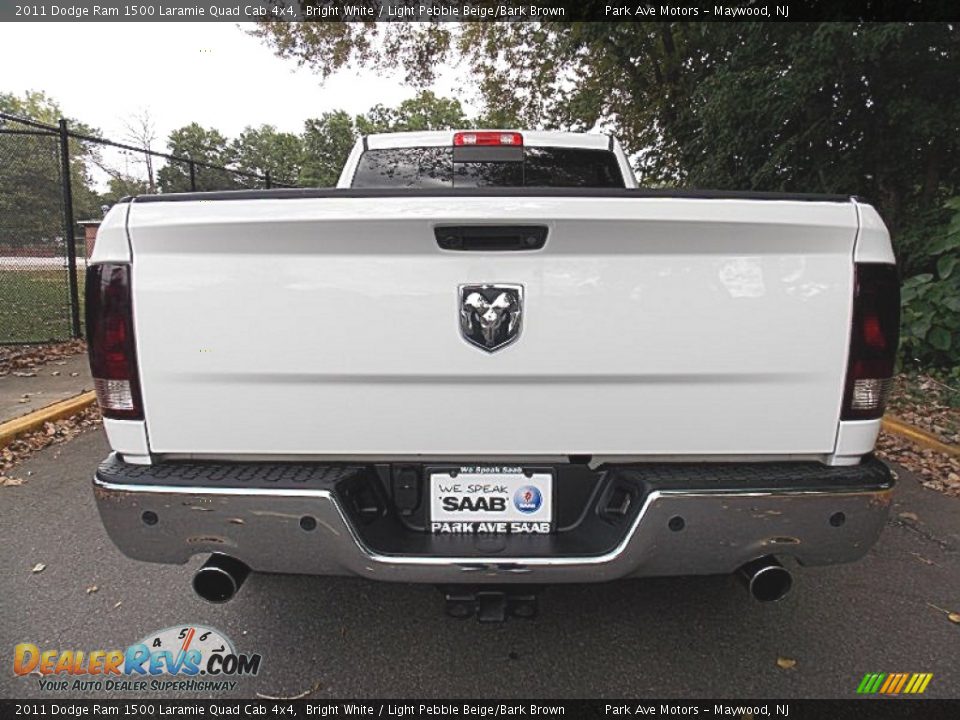 2011 Dodge Ram 1500 Laramie Quad Cab 4x4 Bright White / Light Pebble Beige/Bark Brown Photo #4