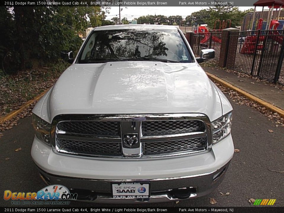 2011 Dodge Ram 1500 Laramie Quad Cab 4x4 Bright White / Light Pebble Beige/Bark Brown Photo #9
