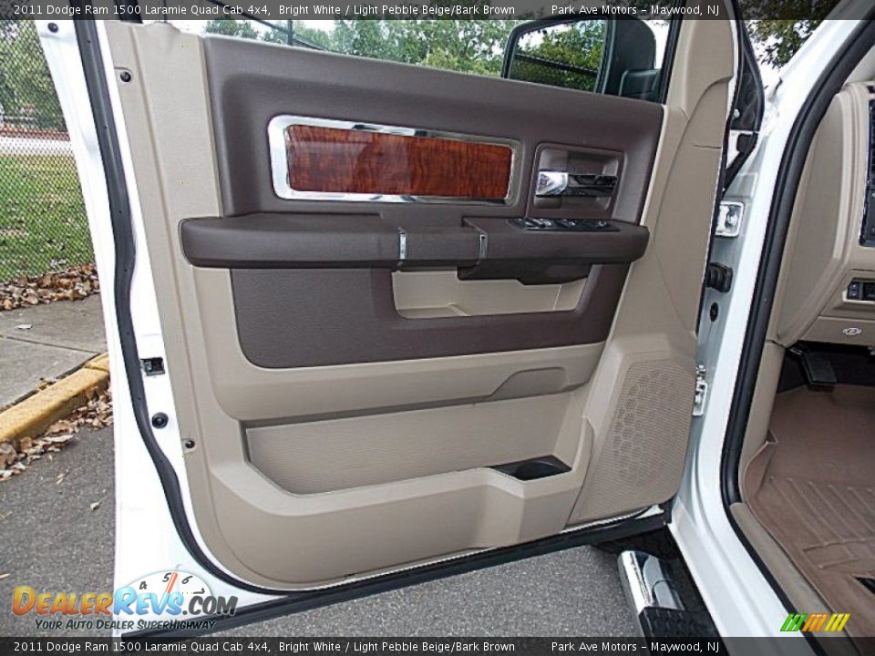 2011 Dodge Ram 1500 Laramie Quad Cab 4x4 Bright White / Light Pebble Beige/Bark Brown Photo #10