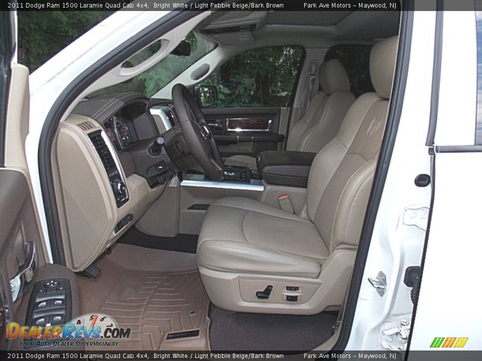 2011 Dodge Ram 1500 Laramie Quad Cab 4x4 Bright White / Light Pebble Beige/Bark Brown Photo #12