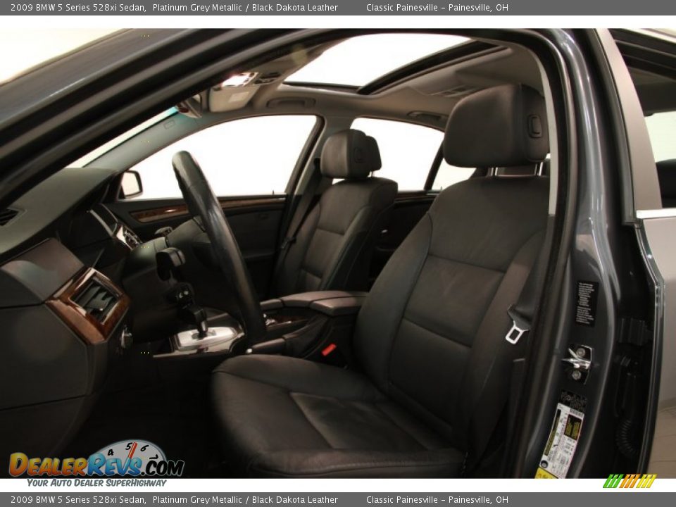 2009 BMW 5 Series 528xi Sedan Platinum Grey Metallic / Black Dakota Leather Photo #5