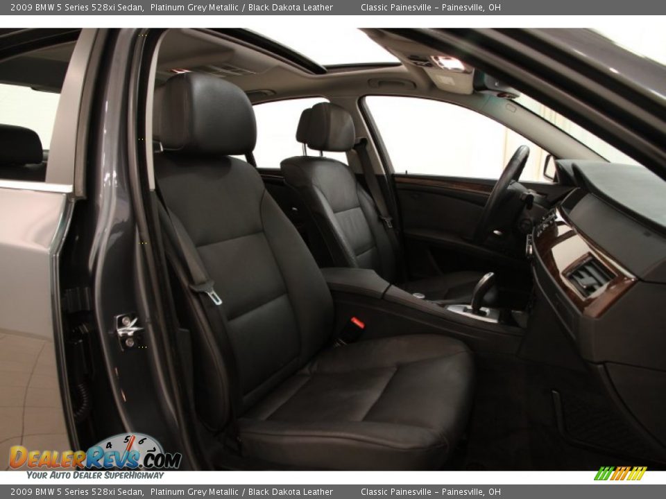 2009 BMW 5 Series 528xi Sedan Platinum Grey Metallic / Black Dakota Leather Photo #20