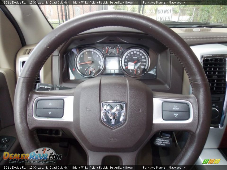 2011 Dodge Ram 1500 Laramie Quad Cab 4x4 Bright White / Light Pebble Beige/Bark Brown Photo #29