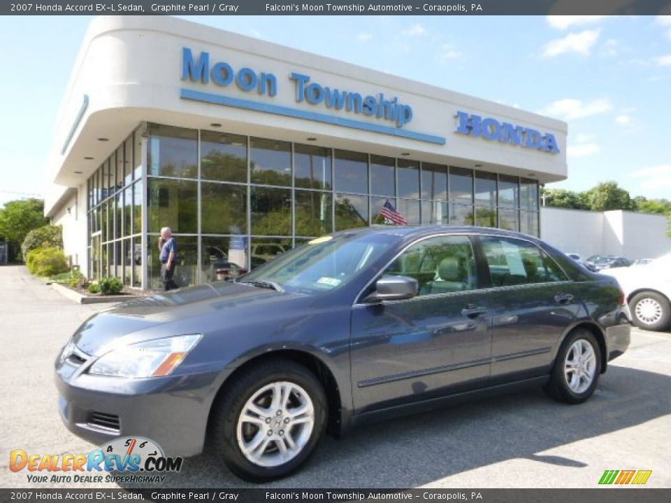 2007 Honda Accord EX-L Sedan Graphite Pearl / Gray Photo #1