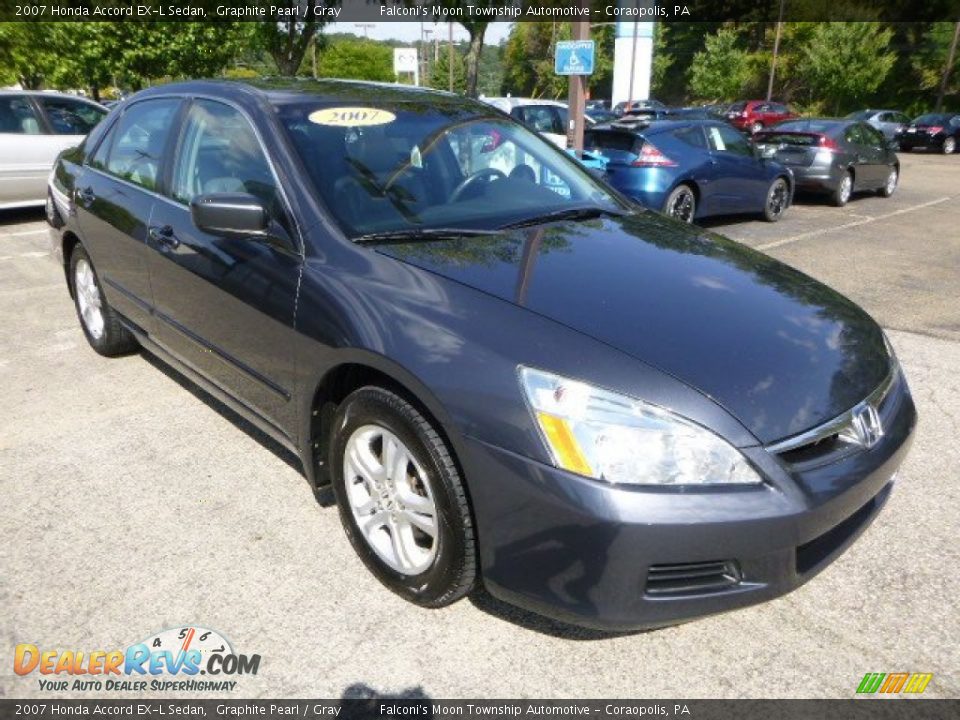 2007 Honda Accord EX-L Sedan Graphite Pearl / Gray Photo #7
