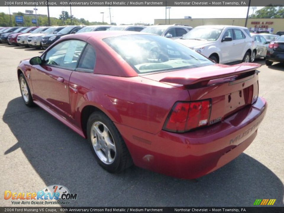 2004 Ford Mustang V6 Coupe 40th Anniversary Crimson Red Metallic / Medium Parchment Photo #2