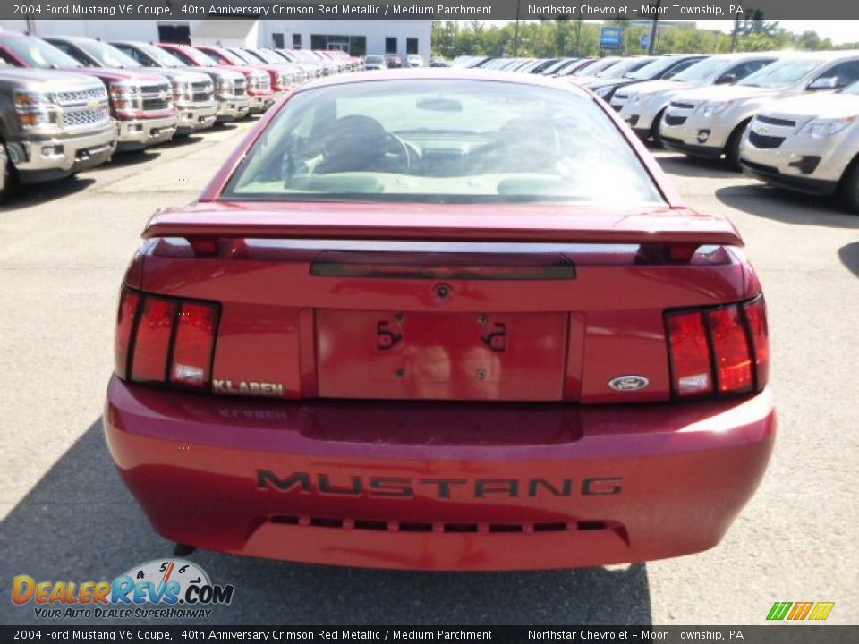 2004 Ford Mustang V6 Coupe 40th Anniversary Crimson Red Metallic / Medium Parchment Photo #3