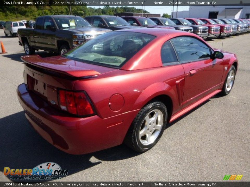2004 Ford Mustang V6 Coupe 40th Anniversary Crimson Red Metallic / Medium Parchment Photo #4
