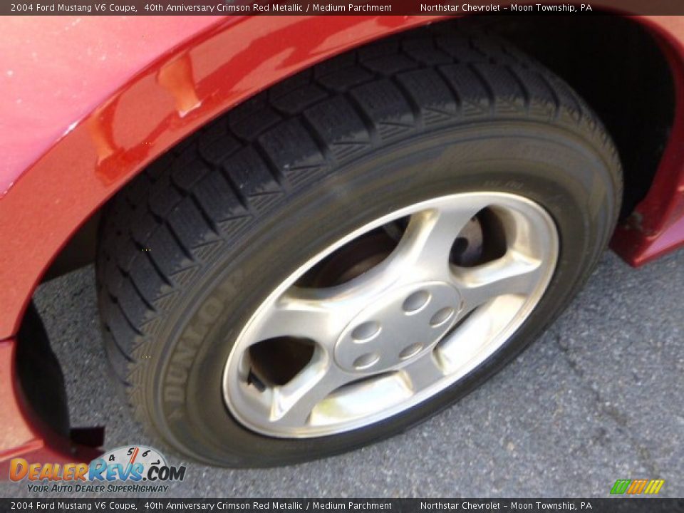 2004 Ford Mustang V6 Coupe 40th Anniversary Crimson Red Metallic / Medium Parchment Photo #7