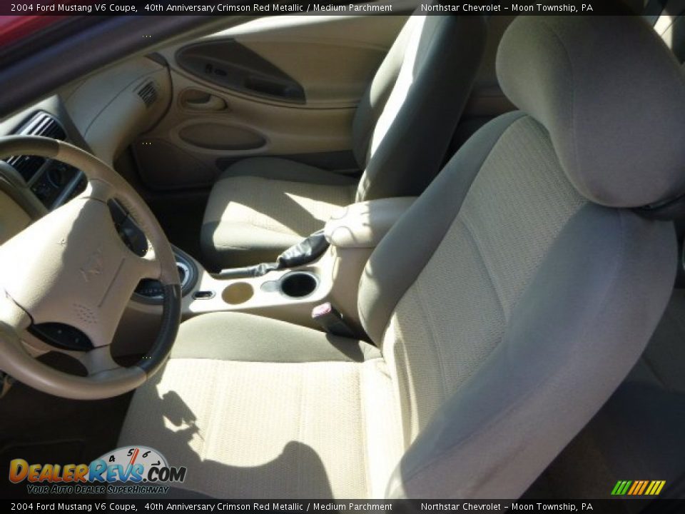 2004 Ford Mustang V6 Coupe 40th Anniversary Crimson Red Metallic / Medium Parchment Photo #8