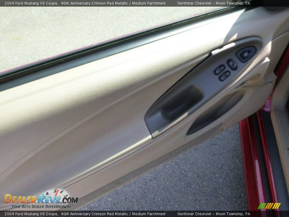 2004 Ford Mustang V6 Coupe 40th Anniversary Crimson Red Metallic / Medium Parchment Photo #11