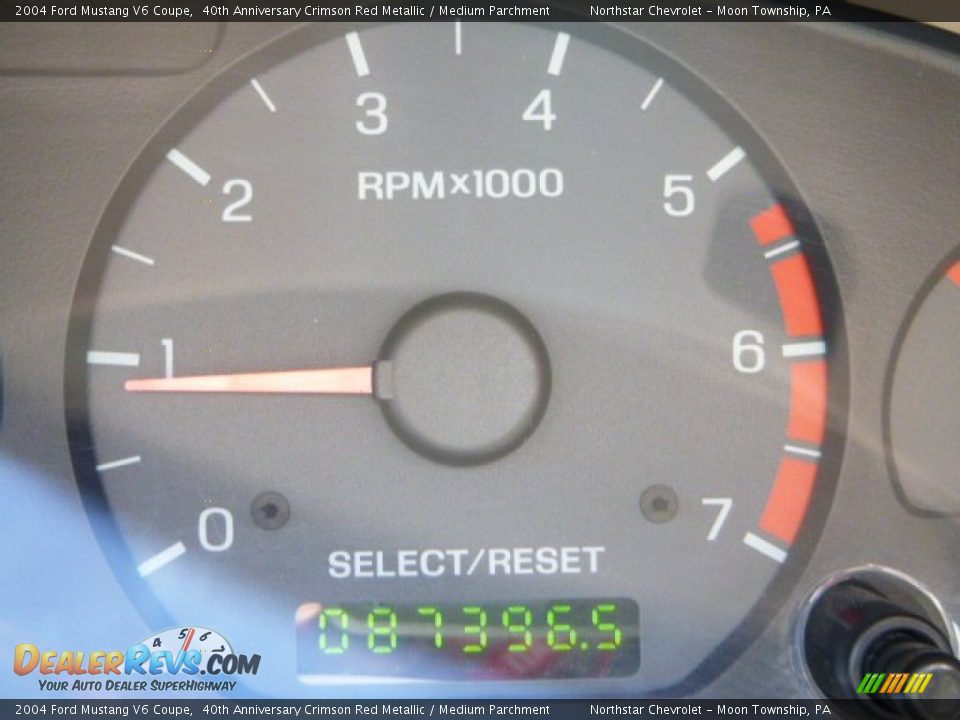 2004 Ford Mustang V6 Coupe 40th Anniversary Crimson Red Metallic / Medium Parchment Photo #14