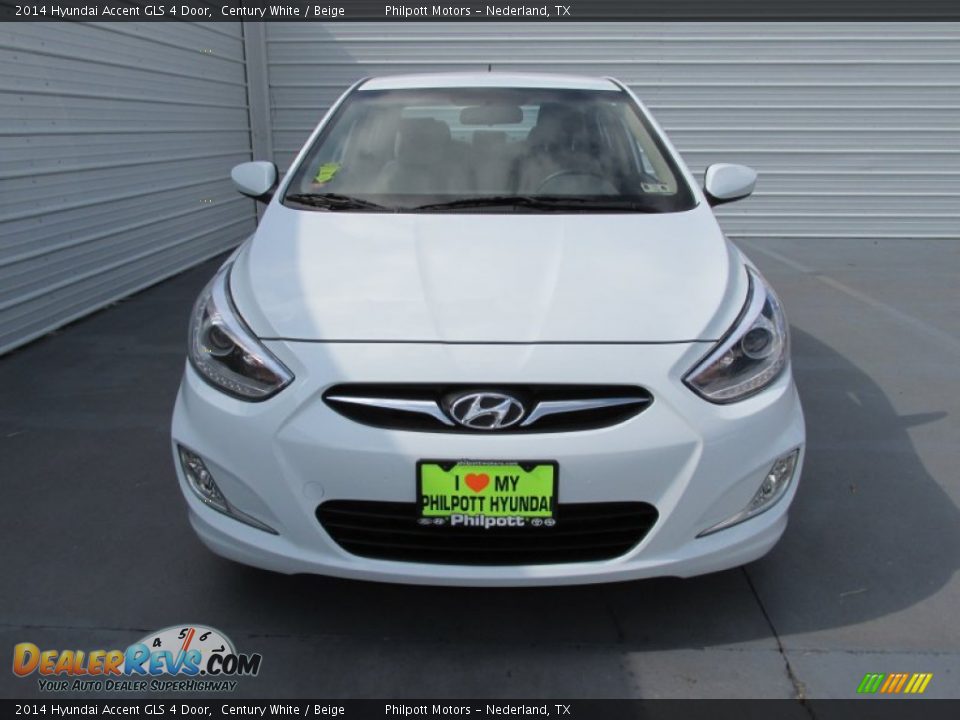 2014 Hyundai Accent GLS 4 Door Century White / Beige Photo #8