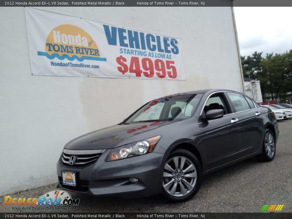 2012 Honda Accord EX-L V6 Sedan Polished Metal Metallic / Black Photo #1