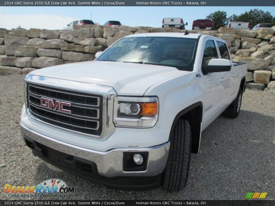 2014 GMC Sierra 1500 SLE Crew Cab 4x4 Summit White / Cocoa/Dune Photo #2