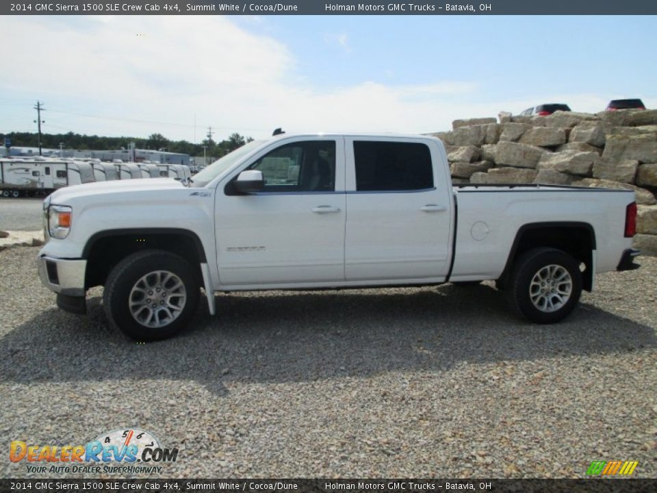 2014 GMC Sierra 1500 SLE Crew Cab 4x4 Summit White / Cocoa/Dune Photo #3
