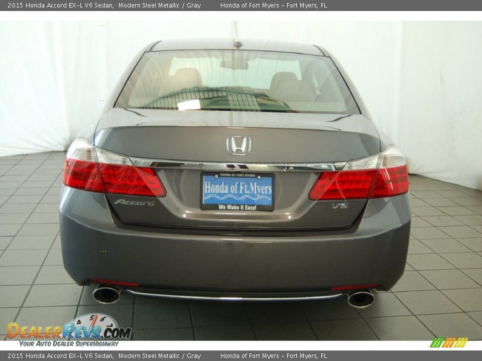2015 Honda Accord EX-L V6 Sedan Modern Steel Metallic / Gray Photo #8