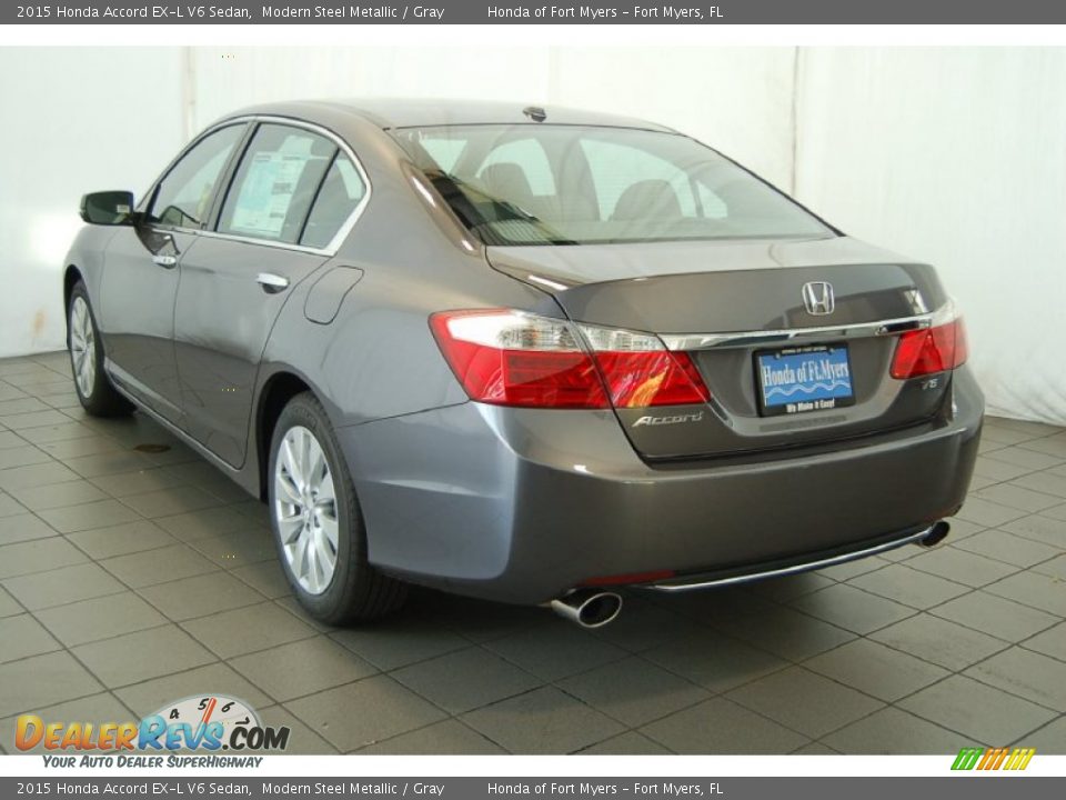 2015 Honda Accord EX-L V6 Sedan Modern Steel Metallic / Gray Photo #9