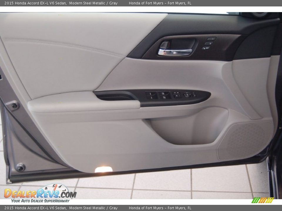 2015 Honda Accord EX-L V6 Sedan Modern Steel Metallic / Gray Photo #11