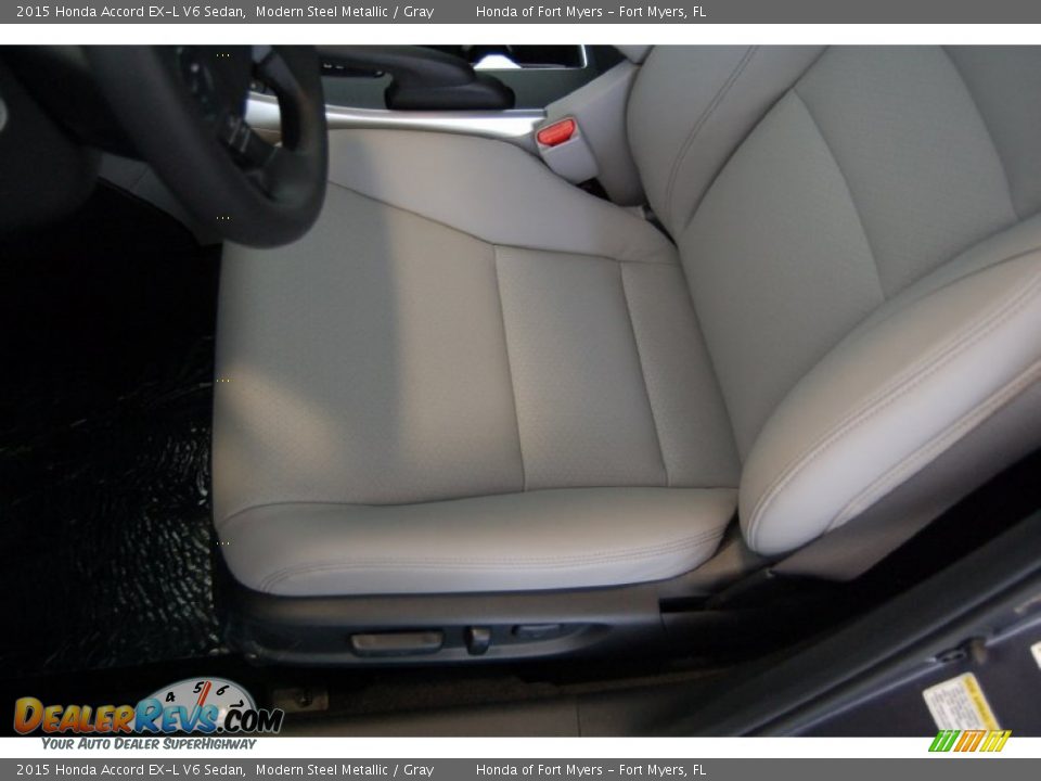 2015 Honda Accord EX-L V6 Sedan Modern Steel Metallic / Gray Photo #13