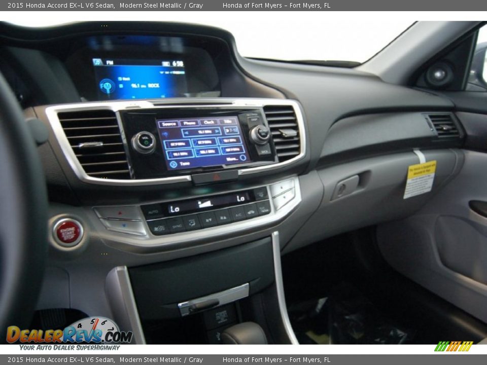 2015 Honda Accord EX-L V6 Sedan Modern Steel Metallic / Gray Photo #14