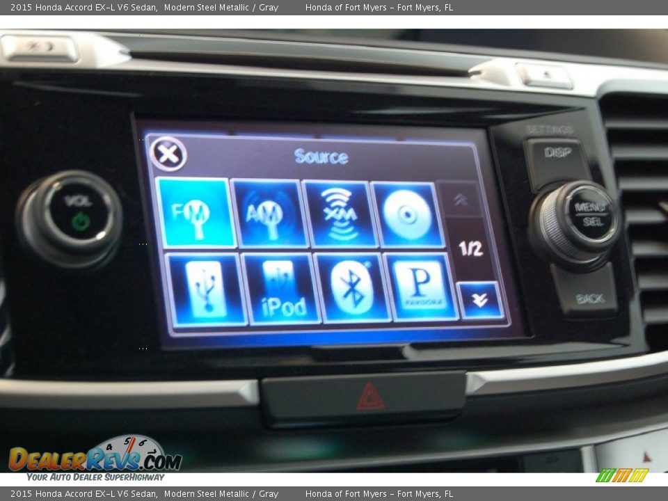 2015 Honda Accord EX-L V6 Sedan Modern Steel Metallic / Gray Photo #16
