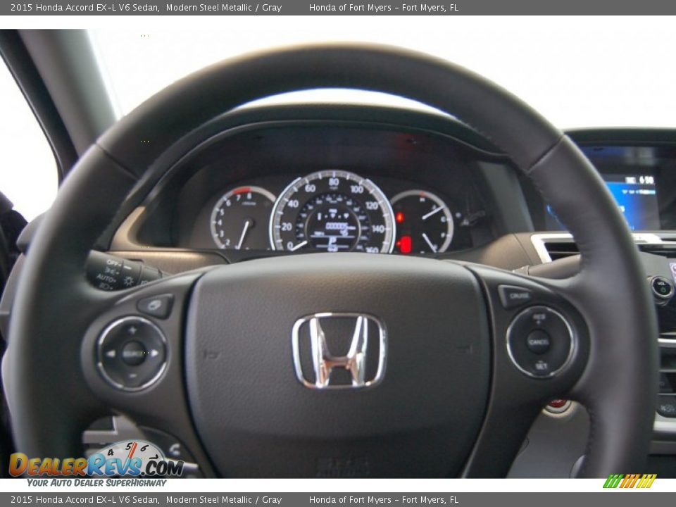 2015 Honda Accord EX-L V6 Sedan Modern Steel Metallic / Gray Photo #18
