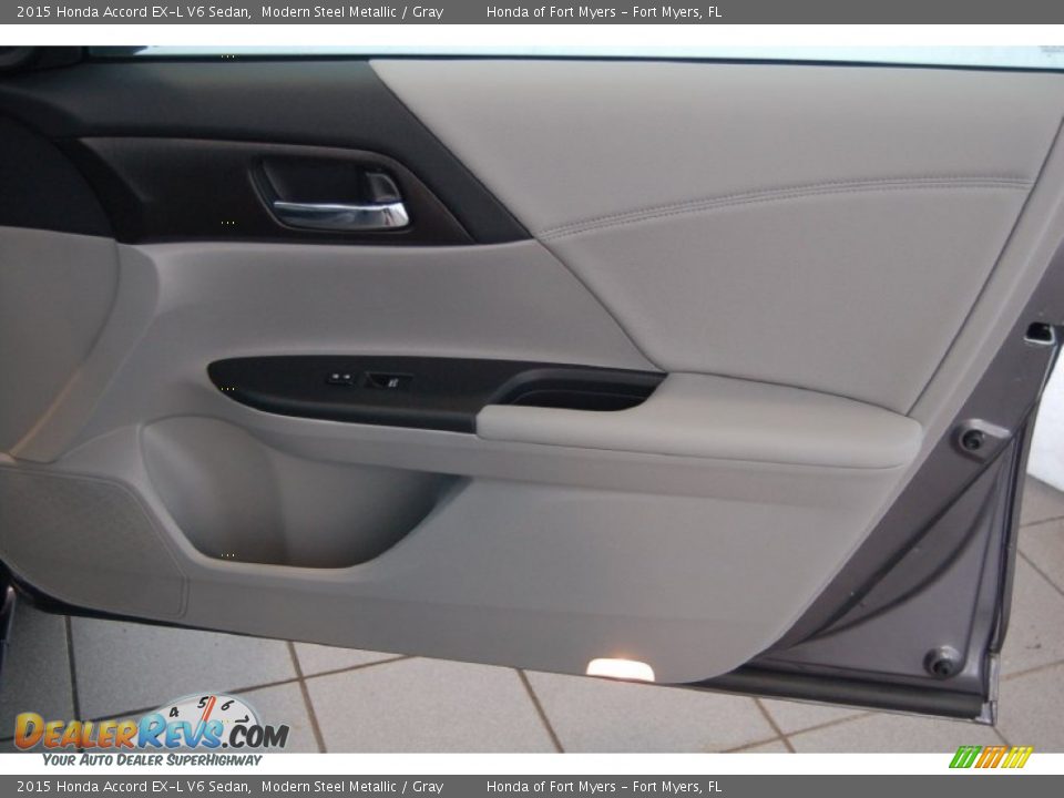 2015 Honda Accord EX-L V6 Sedan Modern Steel Metallic / Gray Photo #26