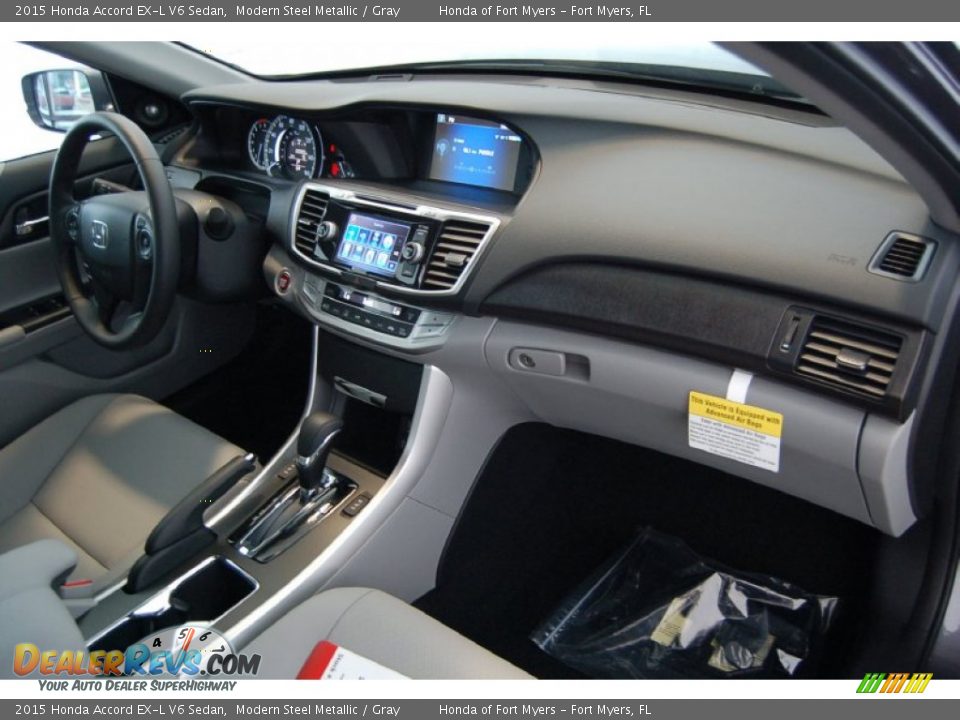 2015 Honda Accord EX-L V6 Sedan Modern Steel Metallic / Gray Photo #27