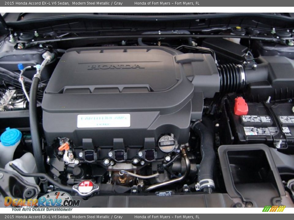 2015 Honda Accord EX-L V6 Sedan Modern Steel Metallic / Gray Photo #28