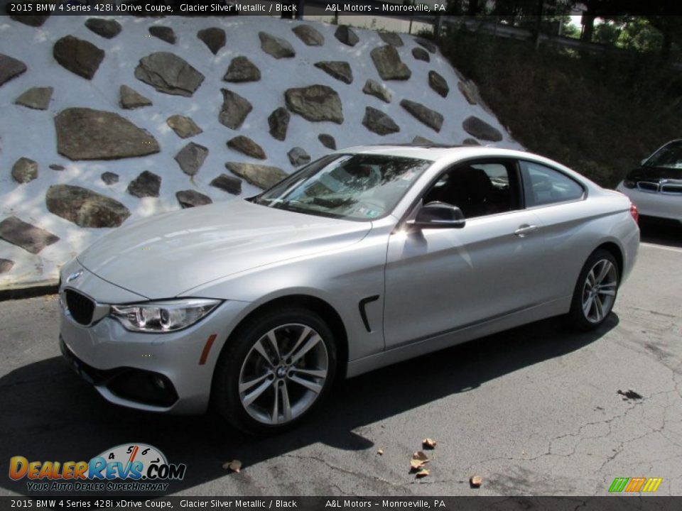 2015 BMW 4 Series 428i xDrive Coupe Glacier Silver Metallic / Black Photo #1