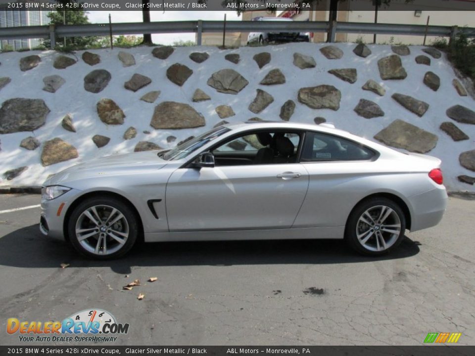 2015 BMW 4 Series 428i xDrive Coupe Glacier Silver Metallic / Black Photo #2