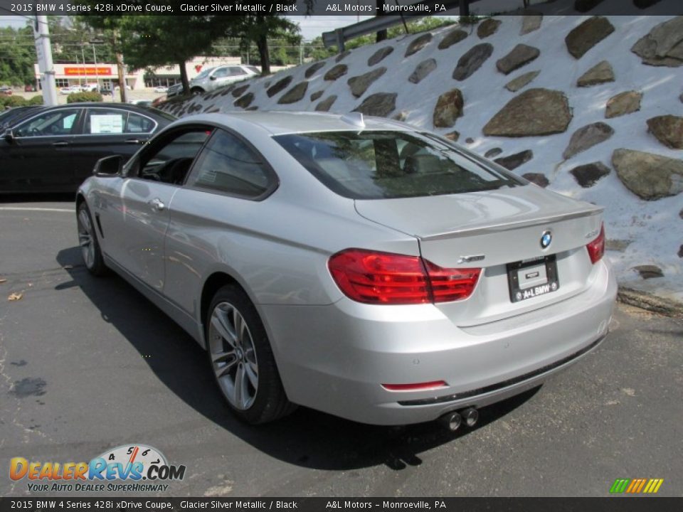 2015 BMW 4 Series 428i xDrive Coupe Glacier Silver Metallic / Black Photo #4