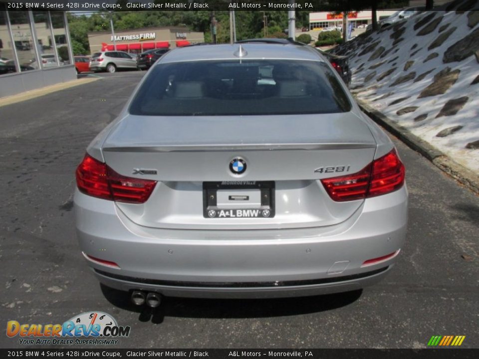 2015 BMW 4 Series 428i xDrive Coupe Glacier Silver Metallic / Black Photo #5