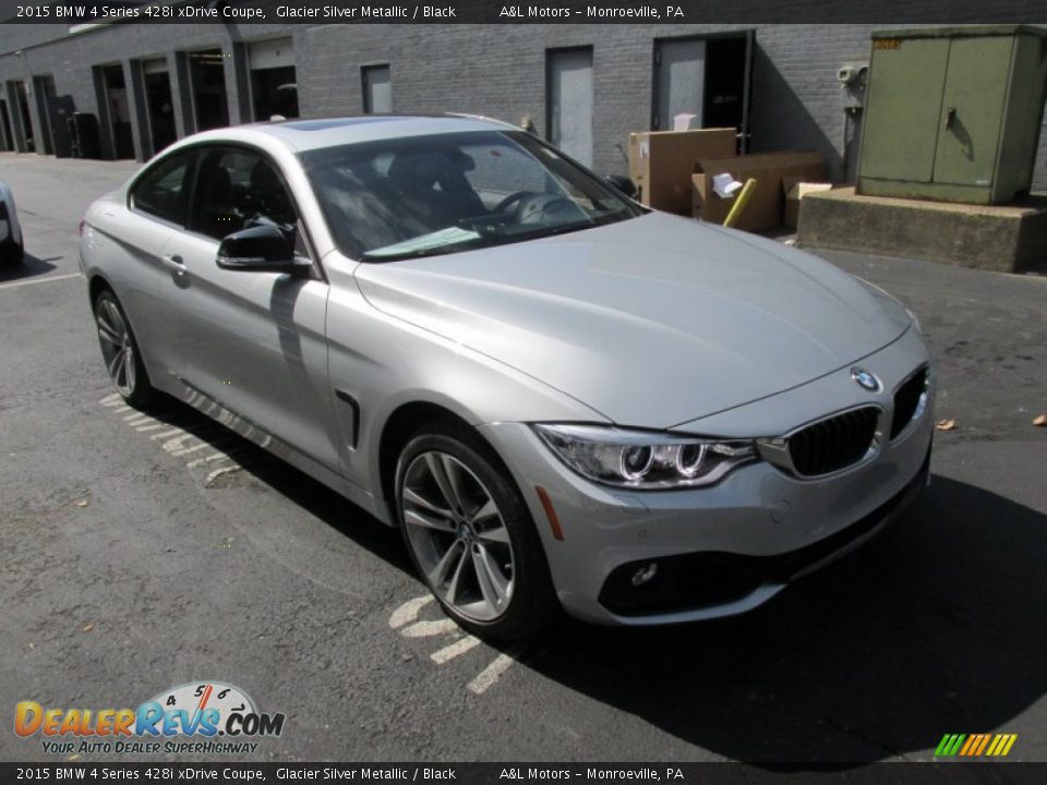 2015 BMW 4 Series 428i xDrive Coupe Glacier Silver Metallic / Black Photo #7