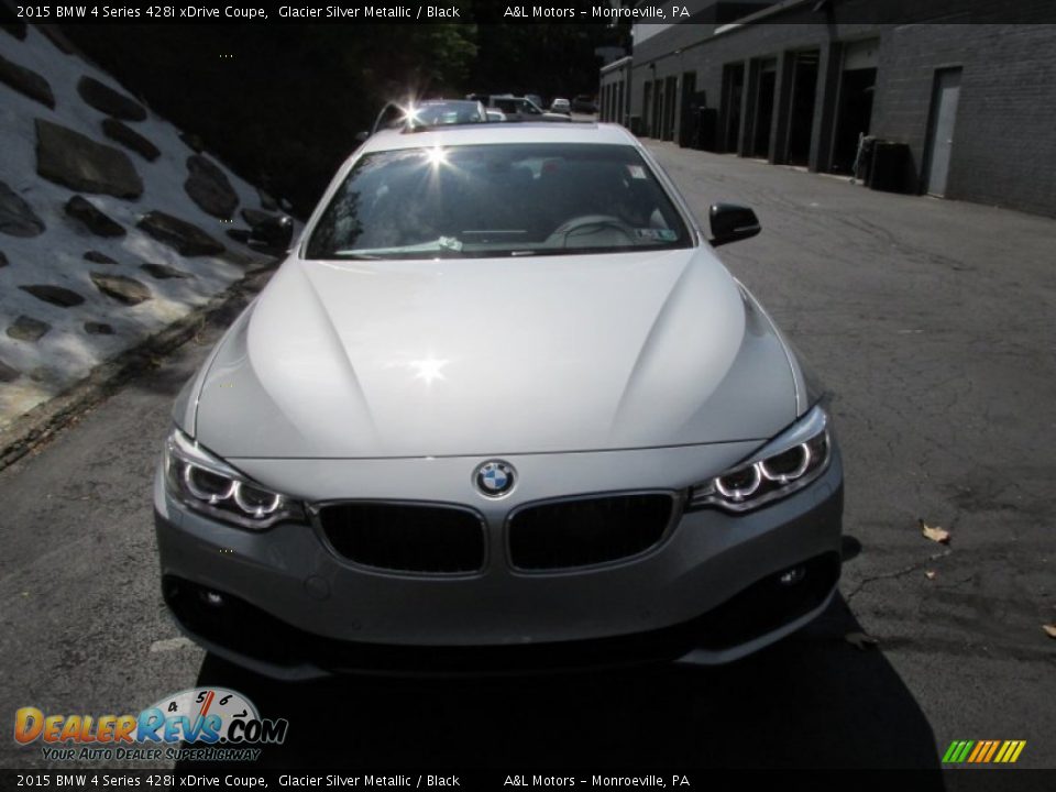 2015 BMW 4 Series 428i xDrive Coupe Glacier Silver Metallic / Black Photo #8