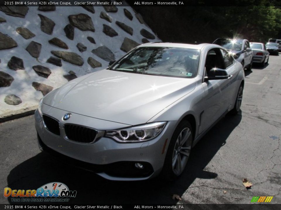 2015 BMW 4 Series 428i xDrive Coupe Glacier Silver Metallic / Black Photo #9