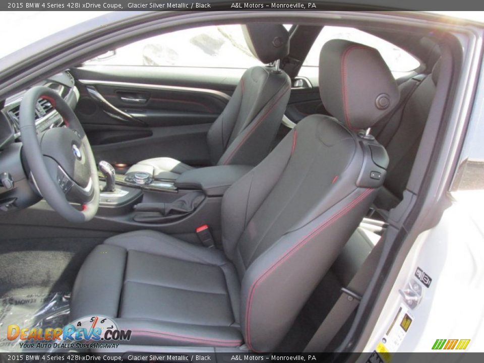 2015 BMW 4 Series 428i xDrive Coupe Glacier Silver Metallic / Black Photo #12