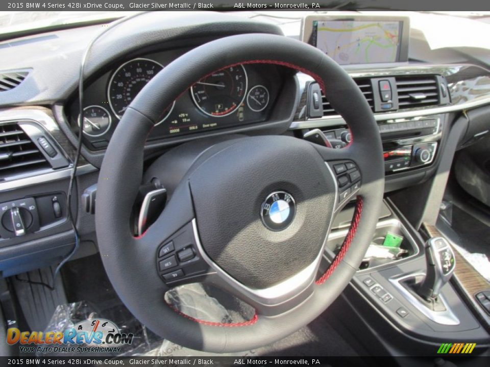 2015 BMW 4 Series 428i xDrive Coupe Glacier Silver Metallic / Black Photo #14