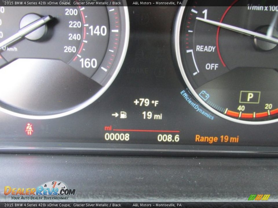 2015 BMW 4 Series 428i xDrive Coupe Glacier Silver Metallic / Black Photo #20