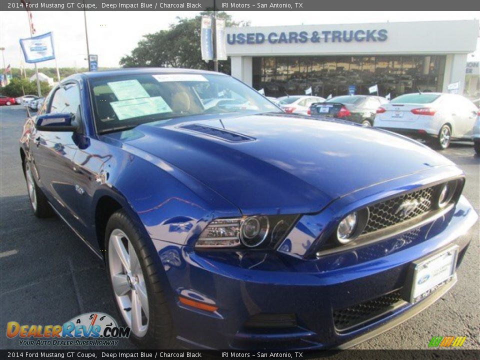 2014 Ford Mustang GT Coupe Deep Impact Blue / Charcoal Black Photo #1