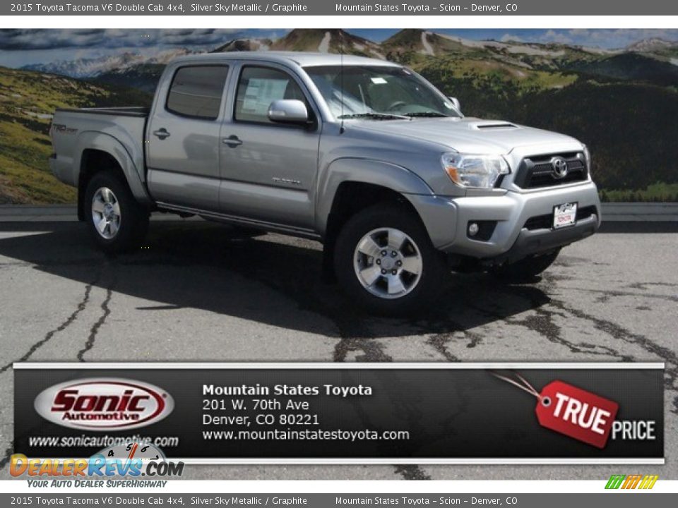 2015 Toyota Tacoma V6 Double Cab 4x4 Silver Sky Metallic / Graphite Photo #1