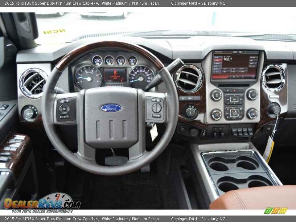 2015 Ford F350 Super Duty Platinum Crew Cab 4x4 White Platinum / Platinum Pecan Photo #13