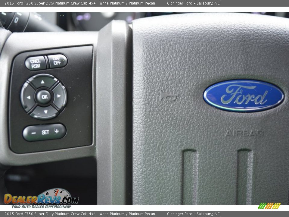 2015 Ford F350 Super Duty Platinum Crew Cab 4x4 White Platinum / Platinum Pecan Photo #27