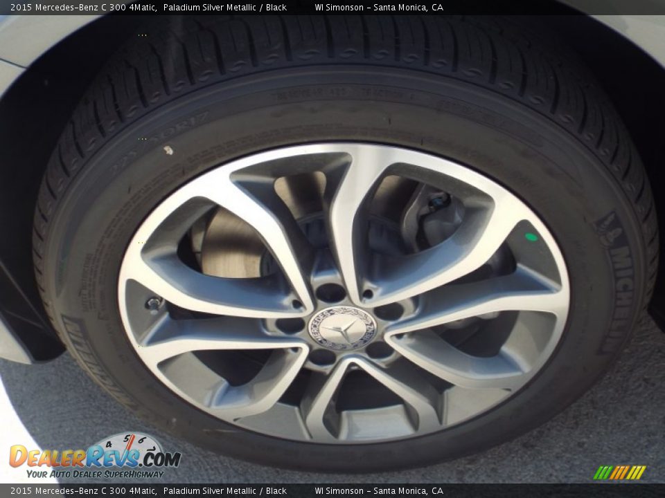 2015 Mercedes-Benz C 300 4Matic Paladium Silver Metallic / Black Photo #10